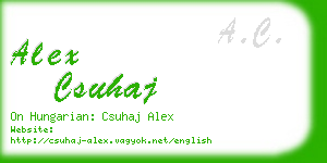 alex csuhaj business card